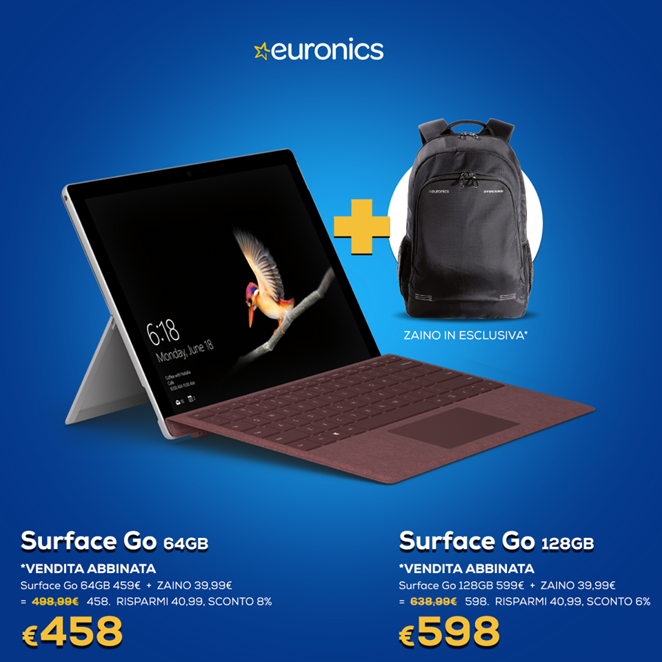 Euronics codice promo Surface Go