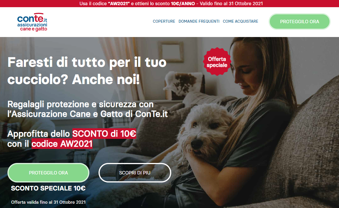 Conte assicurazione cane e gatto
