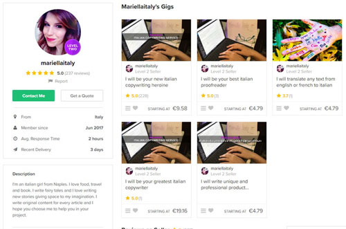 Fiverr Mariella Italy