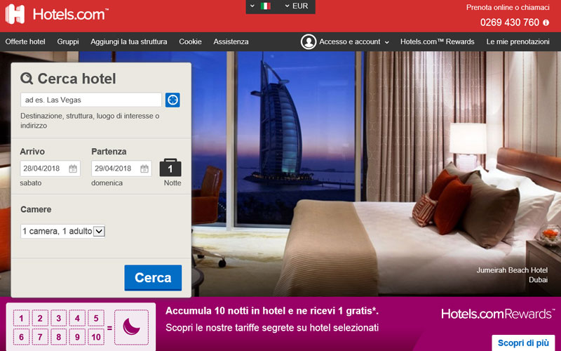 hotels.com codice sconto