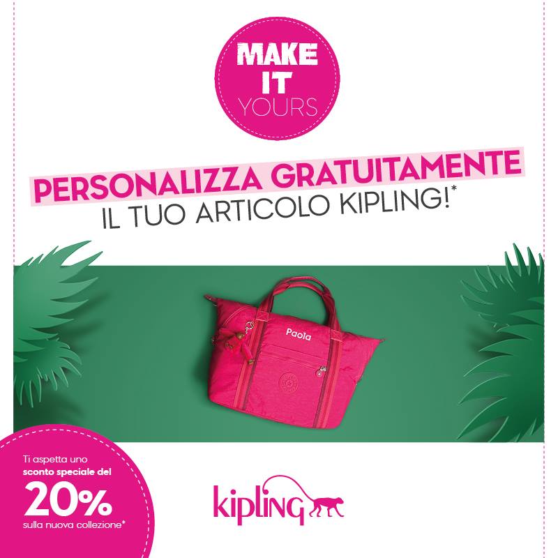 kipling omaggio personalizzato